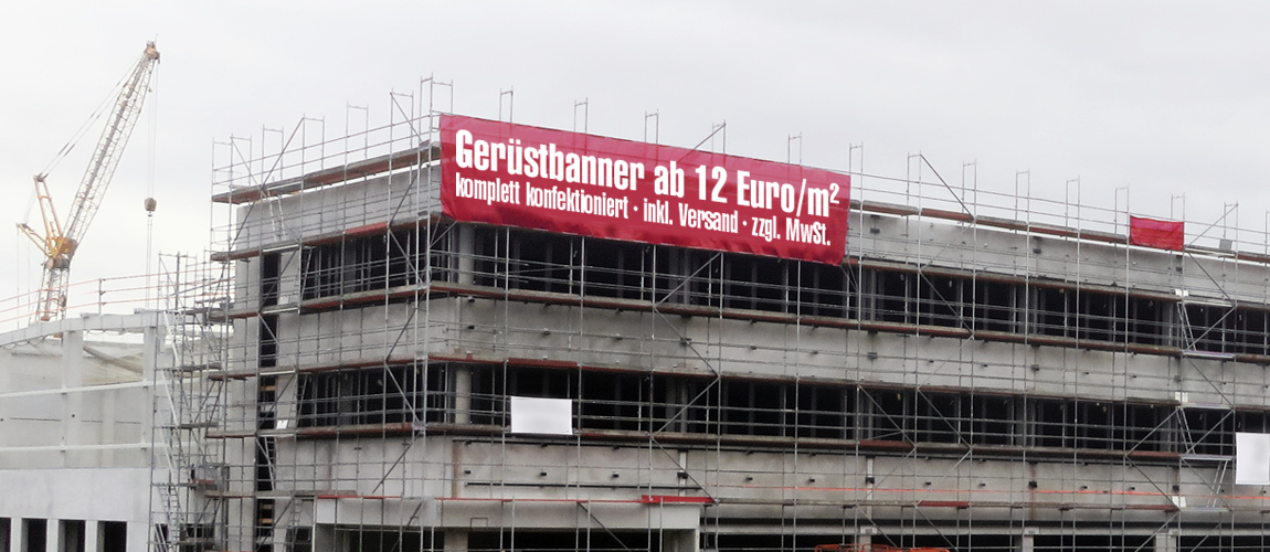 Großflächenwerbung für Gerüst-Banner, Bauzäune und vieles mehr